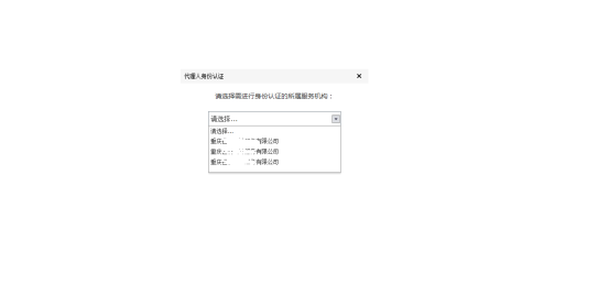 選擇需要進行身份認證的所屬服務機構