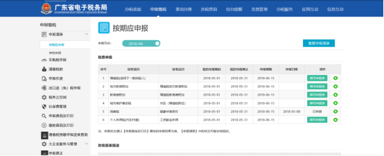 頁面展示納稅人其他申報信息