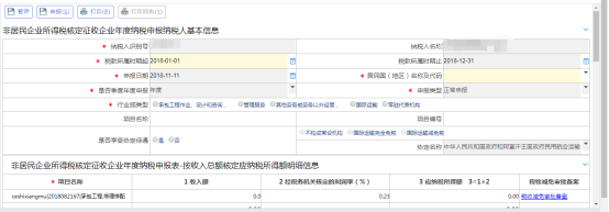 非居民企業(yè)核定征收企業(yè)所得稅年度申報