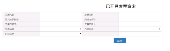 已開發(fā)票查詢頁面
