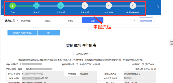 申報(bào)表填寫(xiě)界面