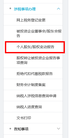個人股東/股權(quán)變動報告
