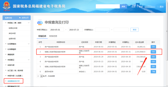 申報(bào)查詢及打印