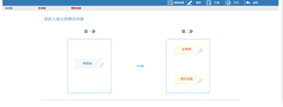 進(jìn)入殘疾人就業(yè)保障金申報(bào)頁面