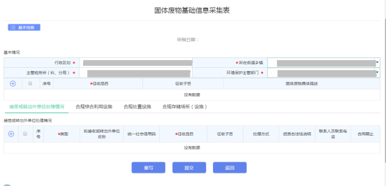 根據(jù)業(yè)務(wù)需要維護附表【固體廢物信息采集表】