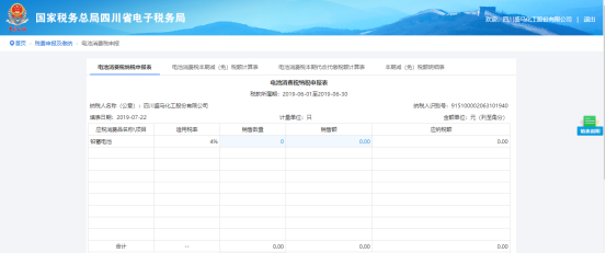 填寫電池消費(fèi)稅納稅申報表