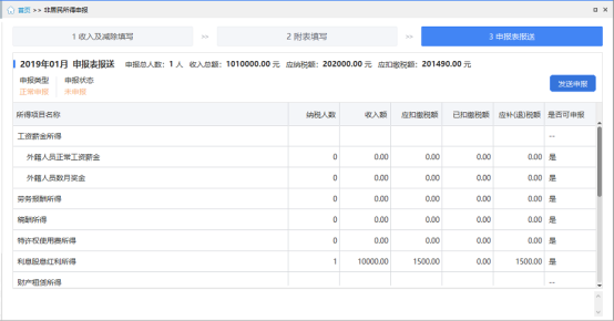 申報(bào)表報(bào)送