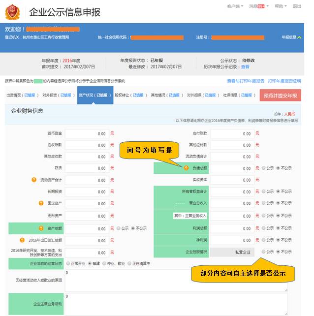 企業(yè)年報(bào)財(cái)務(wù)信息