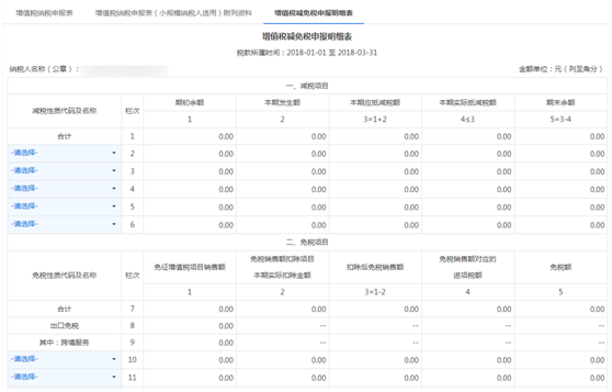 填寫主表、附表相關(guān)數(shù)據(jù)4