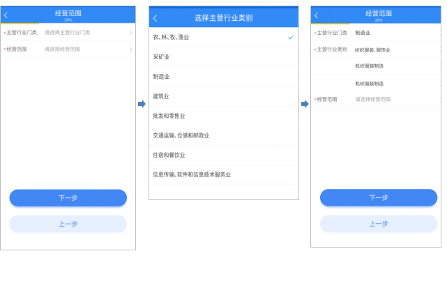 選擇主營(yíng)行業(yè)門(mén)類(lèi)及子類(lèi)